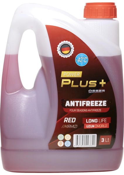 OSSER Power Plus Antifriz 3 LT Kırmızı -42 Derece