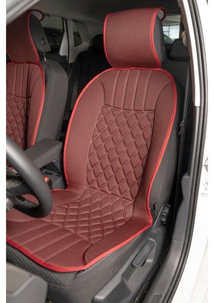 Mitsubishi Carisma Uyumlu Oto Koltuk Minderi Elegance Model Ön 2'li Set Kırmızı Kırmızı Fs