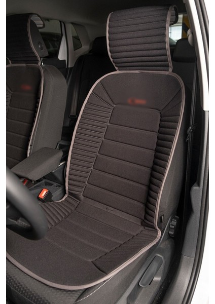 Fresh Start Ford Focus 2 Lüks Oto Koltuk Minderi Ön 2'li Set Siyah Gri Bumerang Serisi