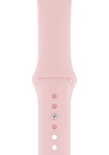 Watch 2 3 4 5 6 7 8 9 Se 38 40 41MM Uyumlu Spor Silikon Kordon Kum Pembe