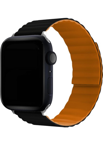 Watch 2 3 4 5 6 7 8 9 Se 42 44 45 49MM Uyumlu Lenient Silikon Kordon Black Orange fiyatları