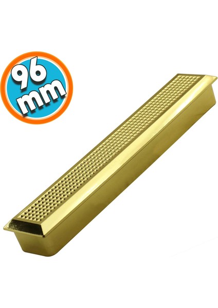 Mobilya Çekmece Dolap Kapak Kulpu Plastik Gold Altın Kulp 96 mm