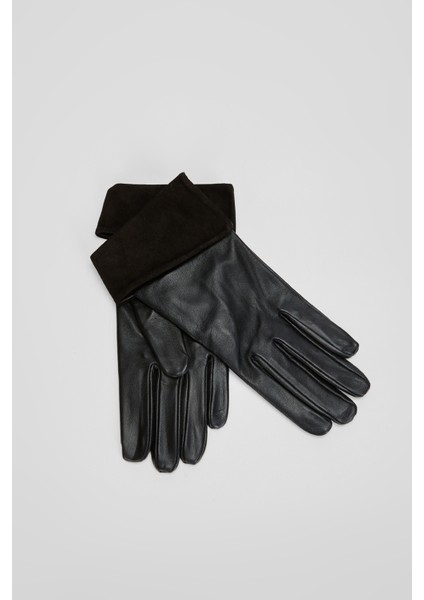 Kadın Siyah Deri Eldiven 525 301 SK23/24