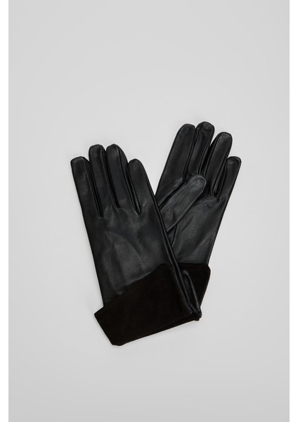 Kadın Siyah Deri Eldiven 525 301 SK23/24 fiyatları