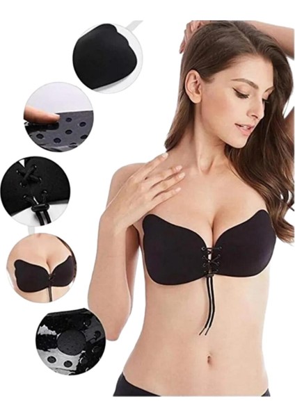 Sihirli Sütyen Kadın Dolgunlaştırıcı Silikonlu Yapışkanlı Askısız Önden İpli Toparlayıcı Sütyen fiyatları