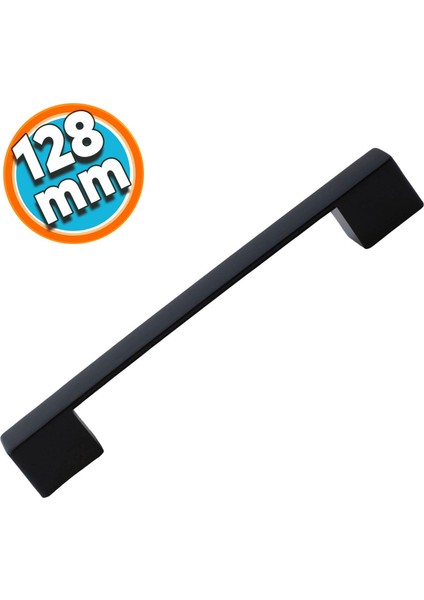 Mobilya Mutfak Dolabı Banyo Çekmece Dolap Kapak Kulpu Kulbu Siyah 128 mm Metal Kulp