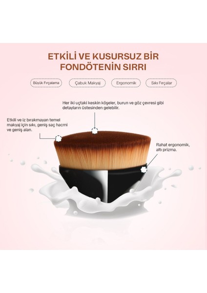 Kabuki Siyah Altıgen Makyaj Yüz Allik Sıvı Toz Fondoten Fırçası indirimleri