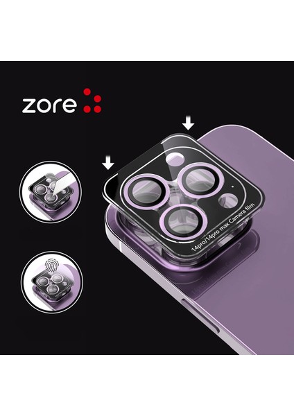 Apple iPhone 15 Pro Safir Kamera Lens Koruyucu (Kolay Takma Aparatlı) Cl-12