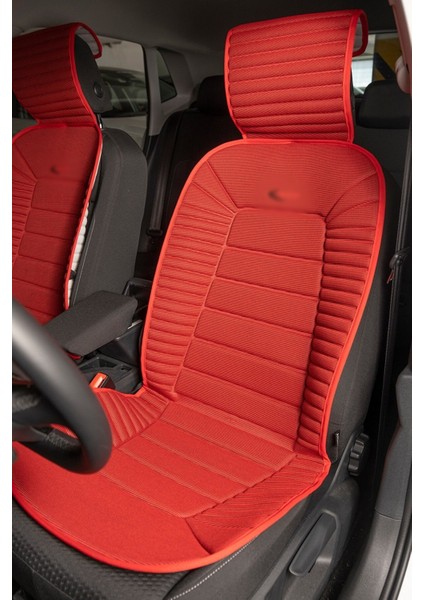Fresh Start Peugeot 407 Lüks Oto Koltuk Minderi Ön 2'li Set Kırmızı Bumerang Serisi