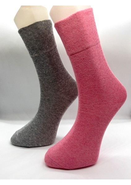 Ciho Socks 5 Çift Kadın Sıkmayan Lastikli Pamuklu Soket Çorap