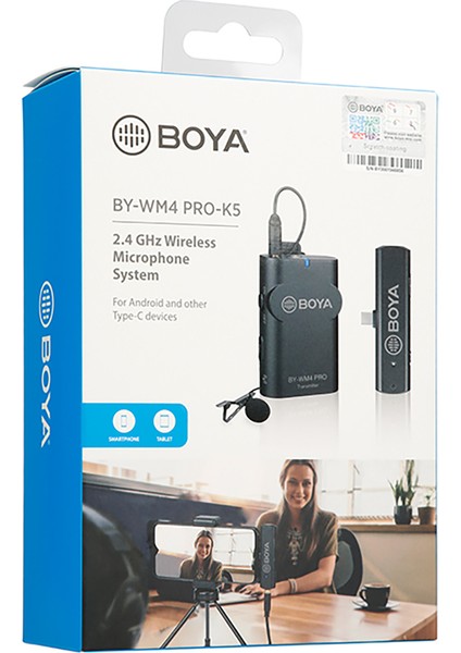 By-Wm4 Pro-K5 Djı Osmo Action 2, 3 Uyumlu Kablosuz Yaka Mikrofonu
