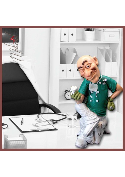 Bey Dişçi Figür Heykeli Dekoratif Obje ve Biblo Masa Dekorasyon Salon Ofis Aksesuarları fırsatları