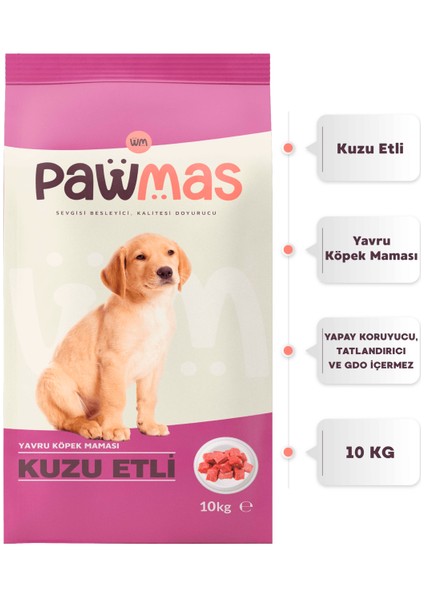 Kuzu Etli Yavru Köpek Maması 10 kg