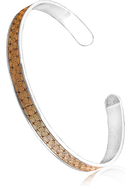 Altın Kaplama Gümüş Erkek Bilekliği