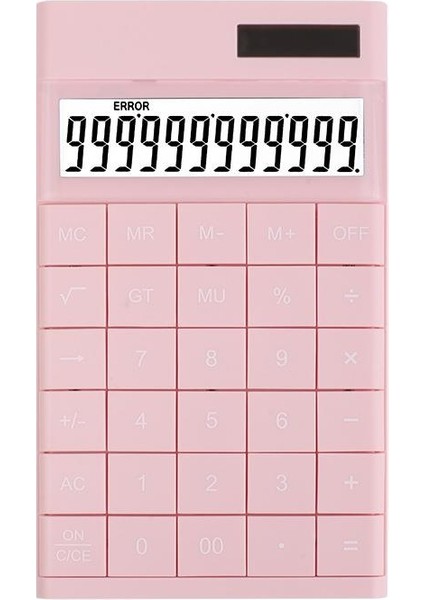 12 Basamaklı Güneş Enerjili Masaüstü Hesap Makinesi Slim Tasarım Pembe fiyatları