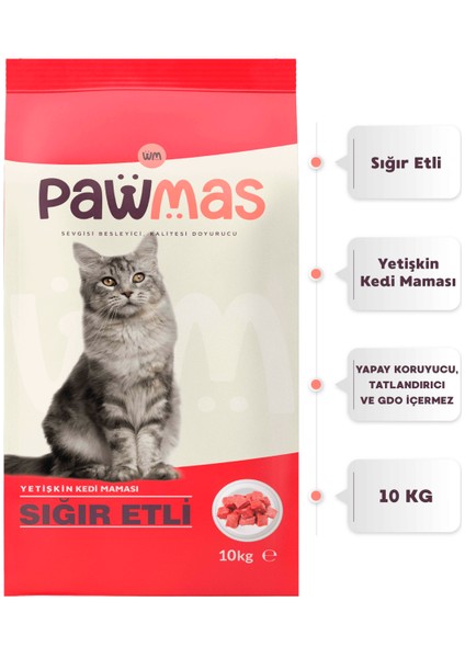 Sığır Etli Yetişkin Kedi Maması 10 kg