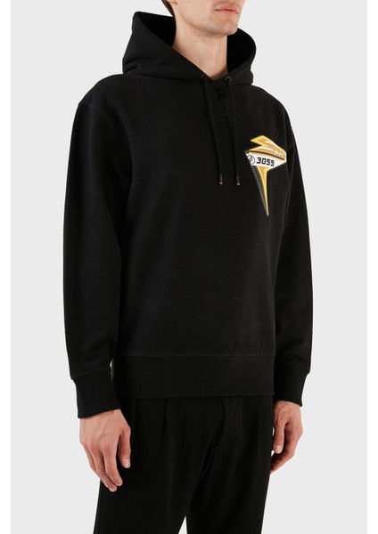 Pamuklu Kapüşonlu Arka Ön Baskılı Relax Fit Sweat Erkek Sweat 50497143 001 modelleri