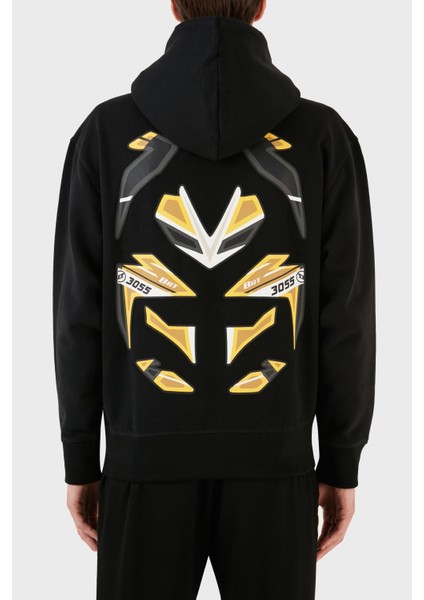 Pamuklu Kapüşonlu Arka Ön Baskılı Relax Fit Sweat Erkek Sweat 50497143 001 fırsatları