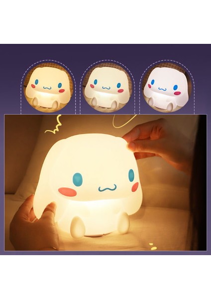 Cinnamoroll Yumuşak Işıklı Üç Renkli Pat Gece Lambası (Yurt Dışından)