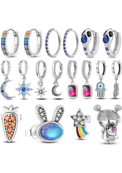 KTE034 2023 Yıldız ve Ay Küpe 925 Ayar Gümüş Güzel Tavşan ve Havuç Düğün Küpe Kadın Çiviler Küpe Moda Takı (Yurt Dışından) fiyatları