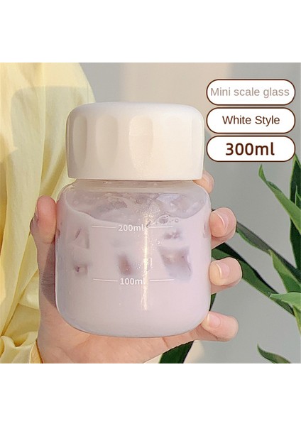 Sevimli Mini Cam Kadın Taşınabilir Su Bardağı Basit Küçük Fincan Ins Ölçekli Süt Yağ Fincan Kahve Fincanı (Yurt Dışından)