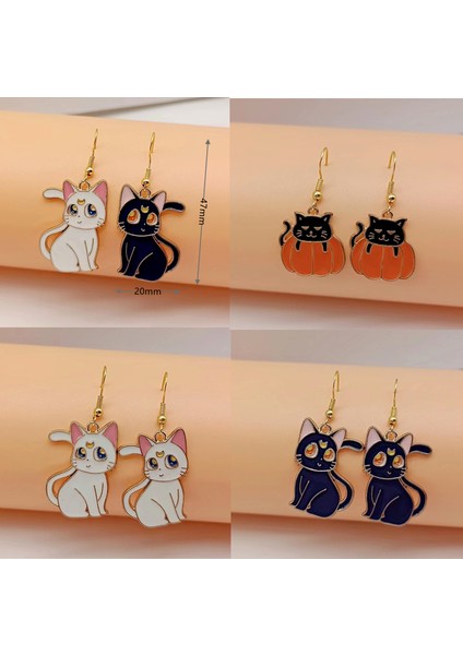 Stil 10 Sevimli Basit Karikatür Küçük Kedi Kitty Metal Düğme Küpe Kadınlar Için Moda Güzel Yavru Hayvan Küpe Parti Doğum Günü Takı (Yurt Dışından) modelleri