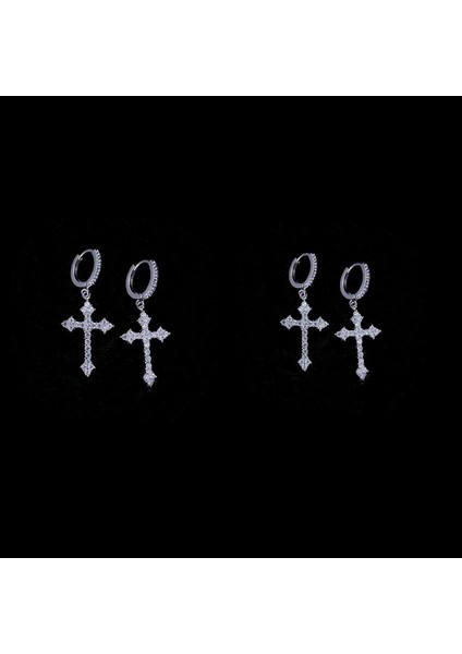 2 Pairs Şık Küpe Damızlık Küpe Mizaç Geometrik Zirkon Eardrop Takı Çapraz Küpe Nefis Batı Tarzı Kulak Takı (Yurt Dışından)