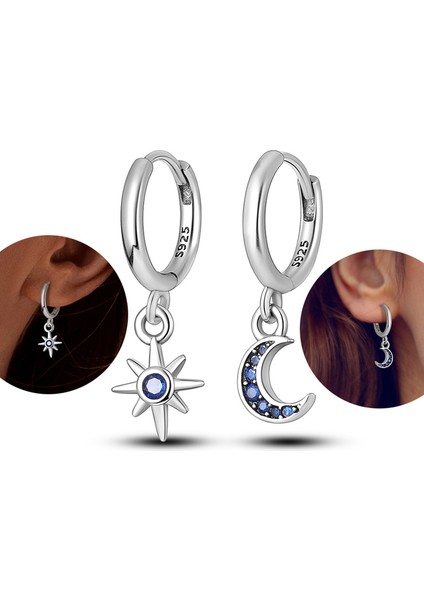 KTE022 925 Gümüş Köpüklü Açacağı Kübik Zirkonya U Şekilli Küpe Charm Çift Hoop Küpe Kadınlar Kız Kadın Takı Için (Yurt Dışından)