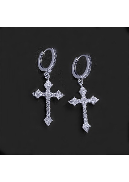 2 Pairs Şık Küpe Damızlık Küpe Mizaç Geometrik Zirkon Eardrop Takı Çapraz Küpe Nefis Batı Tarzı Kulak Takı (Yurt Dışından)
