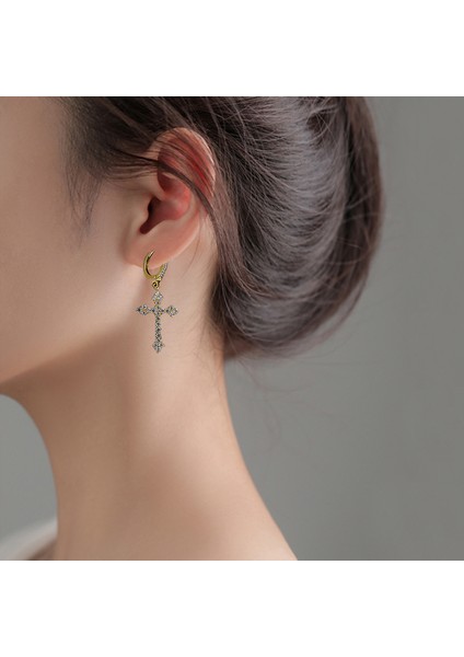 2 Pairs Şık Küpe Damızlık Küpe Mizaç Geometrik Zirkon Eardrop Takı Çapraz Küpe Nefis Batı Tarzı Kulak Takı (Yurt Dışından)