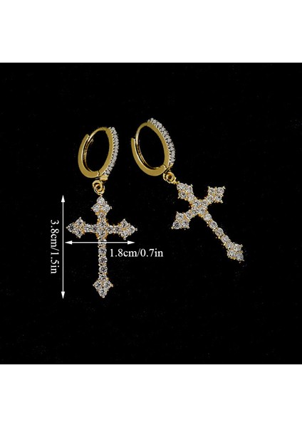 2 Pairs Şık Küpe Damızlık Küpe Mizaç Geometrik Zirkon Eardrop Takı Çapraz Küpe Nefis Batı Tarzı Kulak Takı (Yurt Dışından)