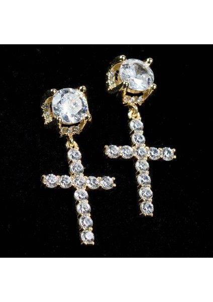 2 Pairs Şık Küpe Damızlık Küpe Mizaç Geometrik Zirkon Eardrop Takı Çapraz Küpe Nefis Batı Tarzı Kulak Takı (Yurt Dışından)
