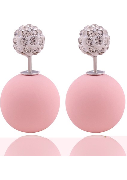 165 Kahve Yeni Varış Çift Taraflı Büyük Inci Küpeler Boncuk Topu Dangle Küpe Kadın Şeker Renkler Kauçuk Kristal Top Damızlık Takı Hediye (Yurt Dışından) modelleri