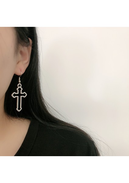 R97 1 Çift Vintage Isa Dini Çapraz Serisi Punk Kolye Küpe Erkekler Kadınlar Için Rock Tarzı Takı (Yurt Dışından)