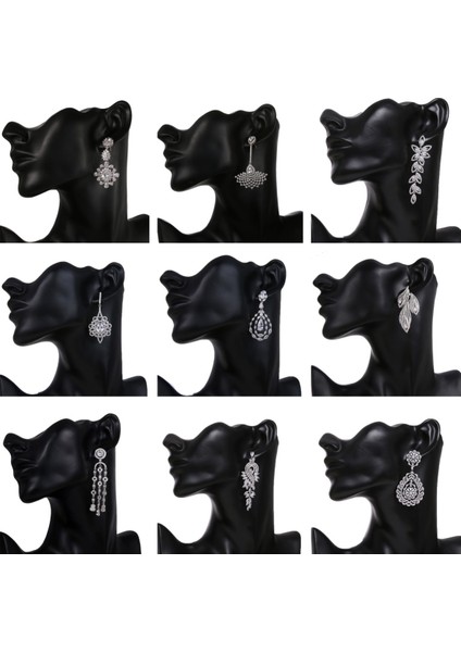 ET-575 Canpel Düğün Takı Lüks Temizle Zirkon Kristal Rhinestones Uzun Damla Küpe Kadınlar Için Moda Gelin Küpe Yüksek Kalite (Yurt Dışından)
