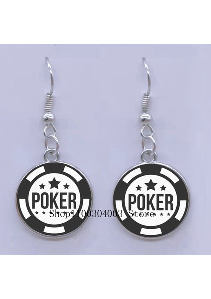 Silver7 Yaratıcı Poker Ace Saplama Küpe Kalp Maça Kartı Cam Resim Küpe Kadın Hediyeler Genç Kız Takısı Benzersiz Tasarımlar (Yurt Dışından)