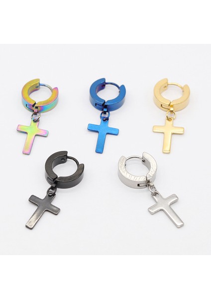 Stil 5 Moda Paslanmaz Çelik Çapraz Küpe Serin Kadınlar Kız Dostluk Hediyeler Için Punk Takı Aksesuarları (Yurt Dışından) modelleri