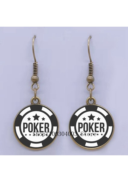 Bronz7 Yaratıcı Poker Ace Saplama Küpe Kalp Maça Kartı Cam Resim Küpe Kadın Hediyeler Genç Kız Takısı Benzersiz Tasarımlar (Yurt Dışından)