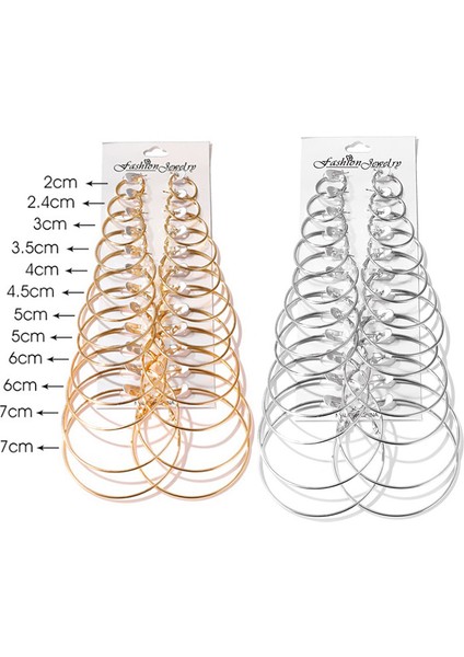 01 Altın 12 Çift Kadınlar Büyük Daire Hoop Küpeler Kadınlar Için Altın Renk Yuvarlak Huggie Creole Küpe Seti Vintage Çemberler Küpeler (Yurt Dışından) fiyatları