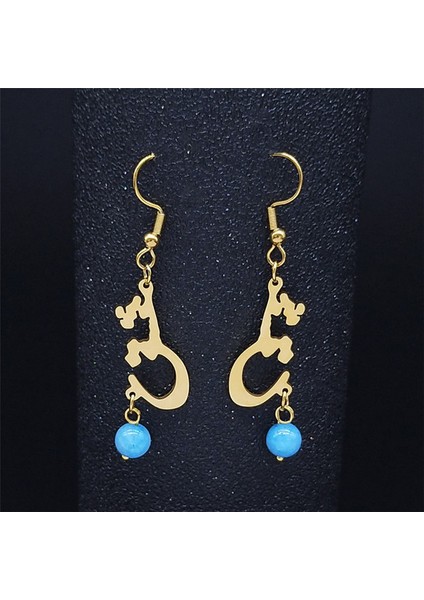 Gd Lan Farsça Aşk Şiirleri Doğal Taş Paslanmaz Çelik Dangle Küpe Damla Küpe Farsça Takı Kadınlar Için Buklet Oreille E3503 (Yurt Dışından)
