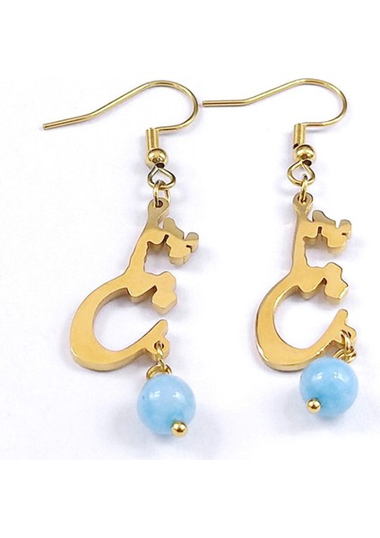Gd Lan Farsça Aşk Şiirleri Doğal Taş Paslanmaz Çelik Dangle Küpe Damla Küpe Farsça Takı Kadınlar Için Buklet Oreille E3503 (Yurt Dışından)
