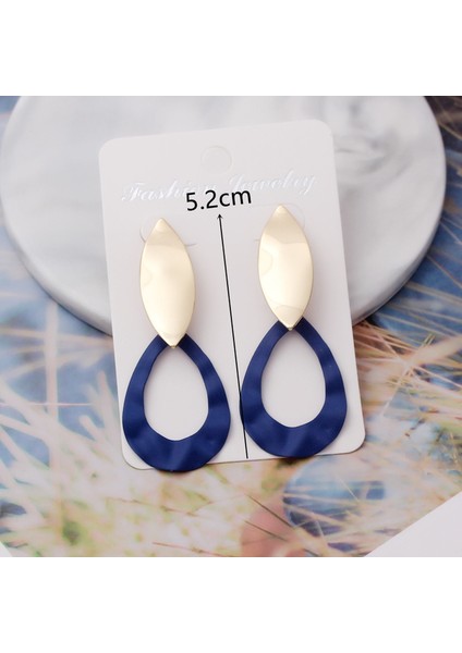 EK3910 Yeni Mavi Renk Dangle Küpe Kadınlar Için Yuvarlak Metal Çiçek Yaprak Kristal Gem Yıldız Brincos Tatlı Düğün Parti Takı Noel Hediyesi (Yurt Dışından)