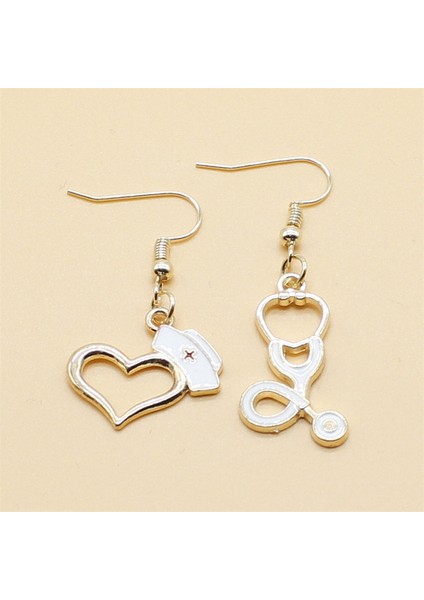 Stil 4 Moda Altın Doktor Hemşire Şapka Küpe Benzersiz Aşk Stetoskop Şırınga Bayanlar Simülasyon Takı Alaşım Küpe Hastane Hediyeler (Yurt Dışından)