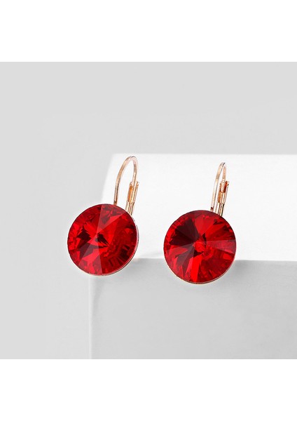 Altın Işık Siam Moda Kristalleri Avusturya Elemanlarından Bella Damla Küpe Gümüş Renk Yuvarlak Dangle Küpe Kadınlar Için Noel Düğün Bijoux (Yurt Dışından)