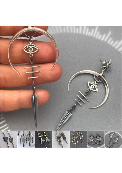 ER2210 Trendy Retro Yılan Düzensiz Geometrik Spiral Küpe Kadınlar Yaratıcı Awl Kolye Küpe Vintage Dangle Küpe Takı Hediyeler (Yurt Dışından)