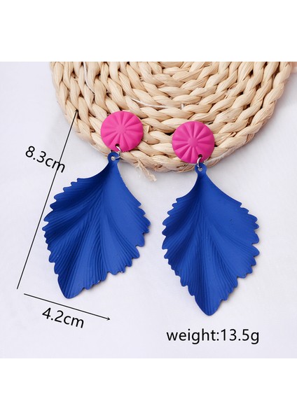 EK5140 Yeni Mavi Renk Dangle Küpe Kadınlar Için Yuvarlak Metal Çiçek Yaprak Kristal Gem Yıldız Brincos Tatlı Düğün Parti Takı Noel Hediyesi (Yurt Dışından)