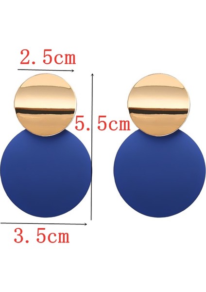 EK5079 Yeni Mavi Renk Dangle Küpe Kadınlar Için Yuvarlak Metal Çiçek Yaprak Kristal Gem Yıldız Brincos Tatlı Düğün Parti Takı Noel Hediyesi (Yurt Dışından)