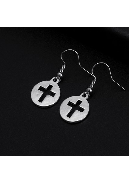 21 Trendy Vintage Çapraz Şekil Dangle Antik Gümüş Kaplama Küpe Kadınlar Için Kız Retro Damla Küpe Sevimli Küpe Takı Bijoux (Yurt Dışından)