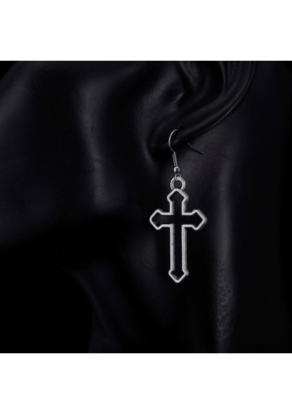 21 Trendy Vintage Çapraz Şekil Dangle Antik Gümüş Kaplama Küpe Kadınlar Için Kız Retro Damla Küpe Sevimli Küpe Takı Bijoux (Yurt Dışından) indirimleri