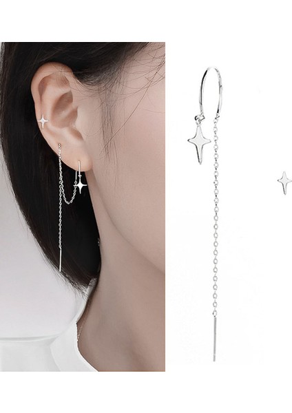 SE876 Moda Uzun Geometrik Daire Kulak Zinciri Küpe Kadın Kore Tarzı Trendy Püskül Küpe Kpop Kadınlar Takı Parti Hediye (Yurt Dışından)